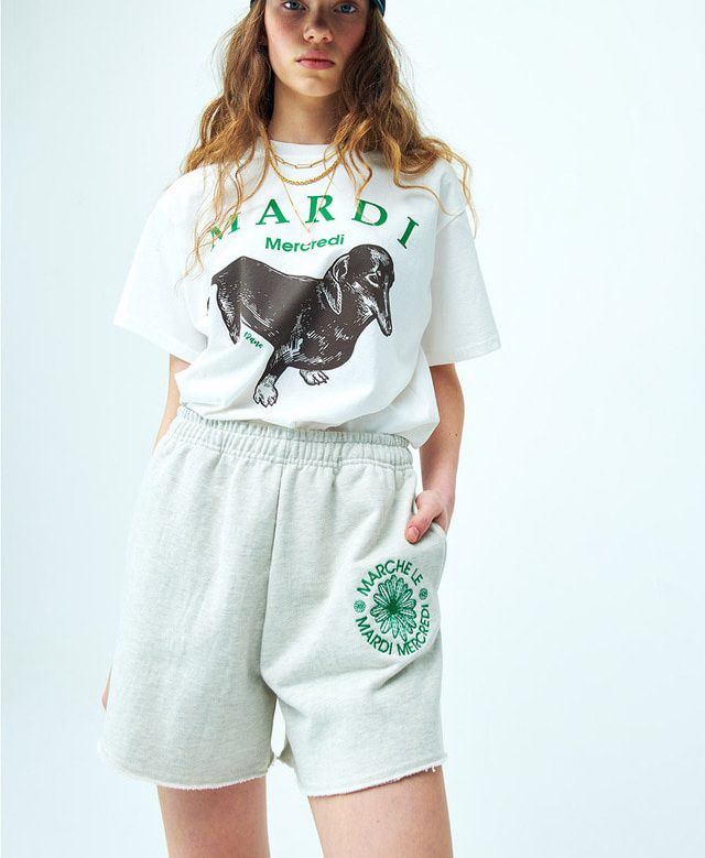 限量🌸韓國直送~~MARDI MERCREDI DOG GREEN WHITE TSHIRT | 預訂約4月中至尾