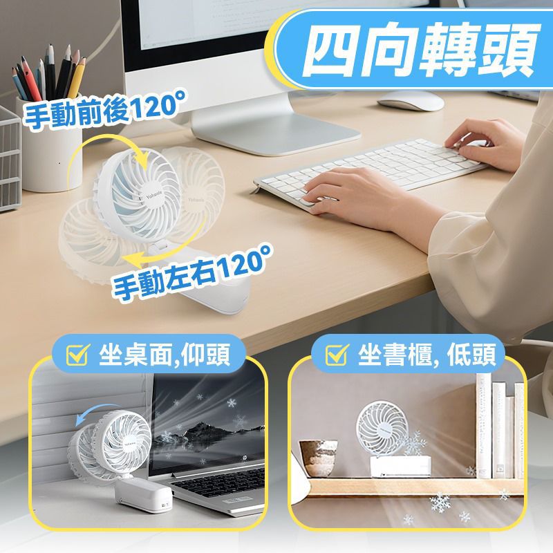 現貨🌸香港行貨 一年保養 日本Yohome 全場景Flexi-fit掛夾立轉持吸便用雙葉強風長續航無線迷你風扇PRO (全球首創) | 落單後約3-5個工作天寄出