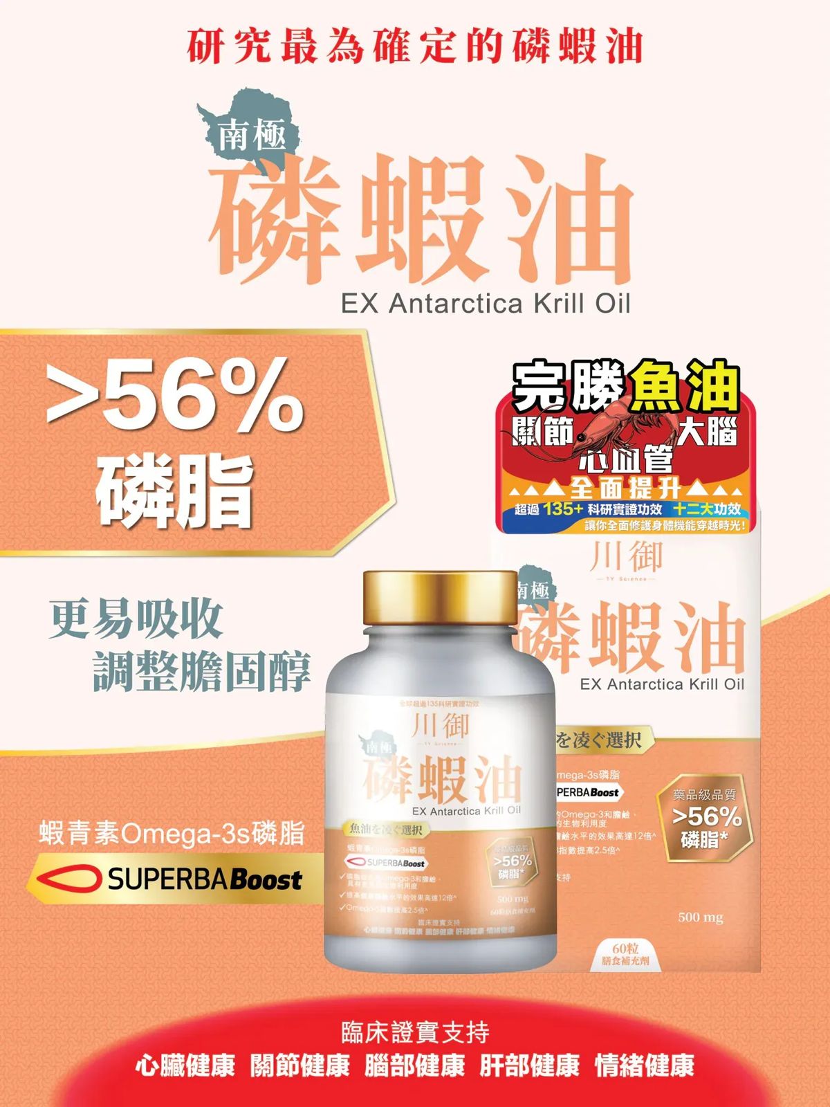🌸川御南極磷蝦油60粒 醫學級修復大師 | 預訂約1月尾至2月初