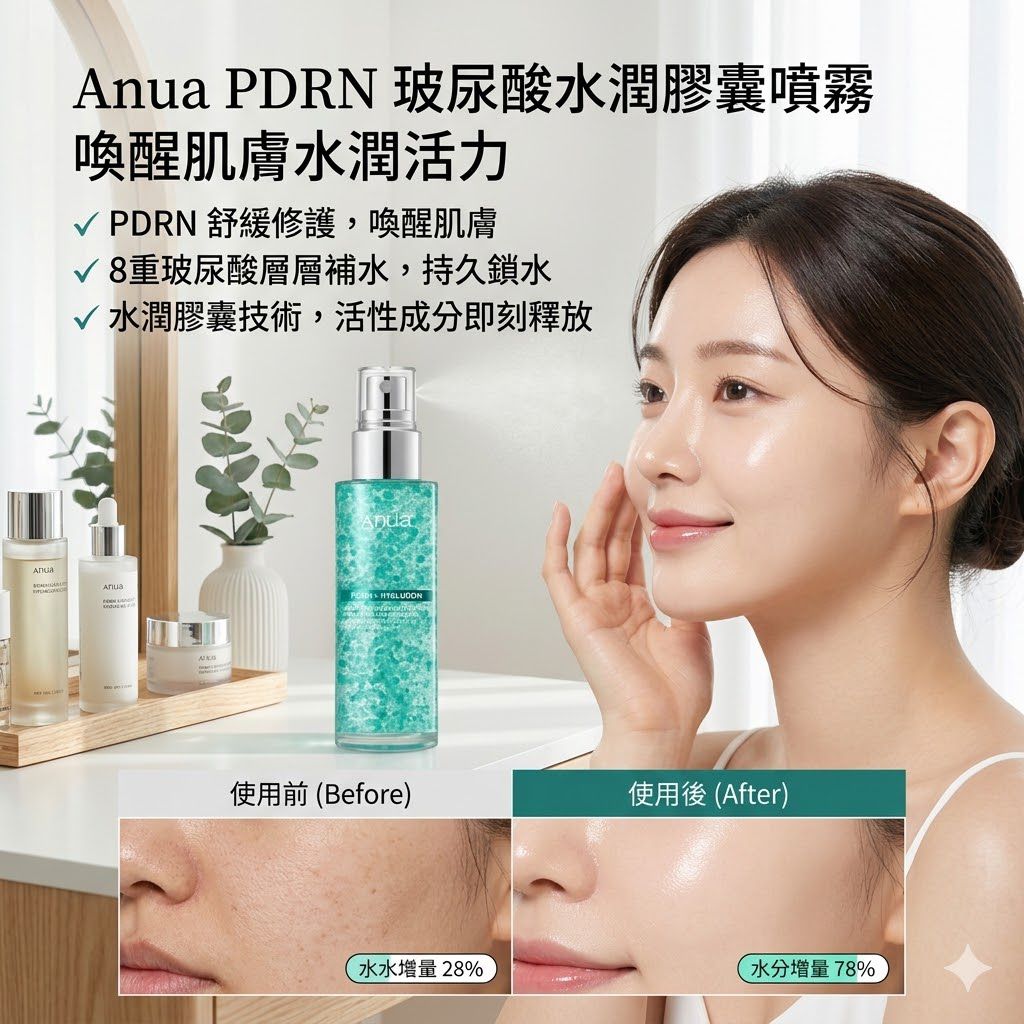 【24小時網站自助下單】售完即止🌸ANUA PDRN X 透明質酸保濕膠囊噴霧 – 100ml+100ml | 預訂 8月17-18 號左右到 娉婷貿易公司 Exquisite Beauty Trading Company