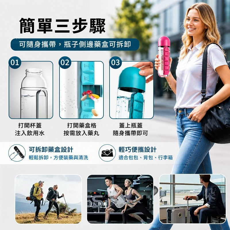 【24小時網站自助下單】2026年8月15日截🌸Kingchef一週便攜藥盒二合一水樽 | 預訂約11月初至中 娉婷貿易公司 Exquisite Beauty Trading Company