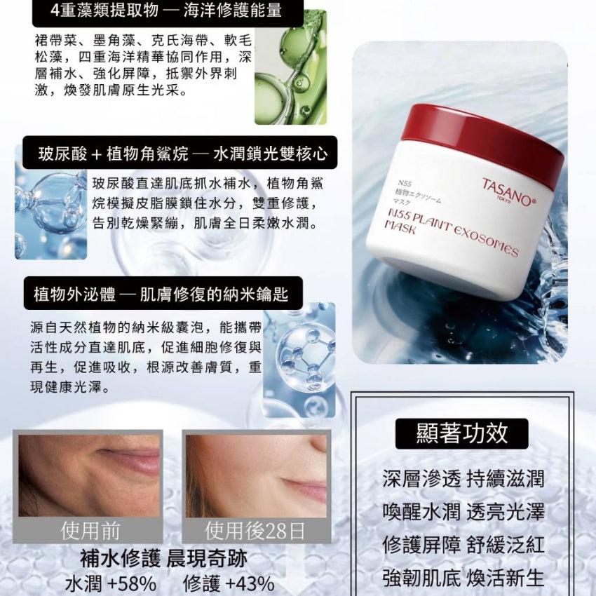 【24小時網站自助下單】現貨🌸TASANO N55植物外泌體睡眠面膜 100g | 落單後約3-5個工作天寄出 娉婷貿易公司 Exquisite Beauty Trading Company