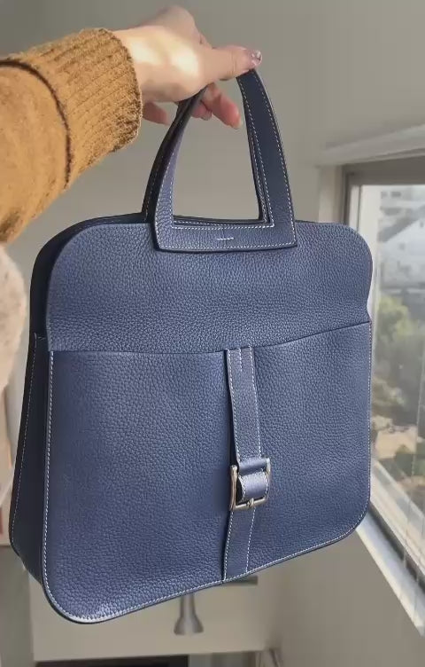 🌸日本中古品代購 愛馬仕寶石藍TC皮Halzan 31 C刻2018年/TC/電光藍 | 預訂約2-3星期