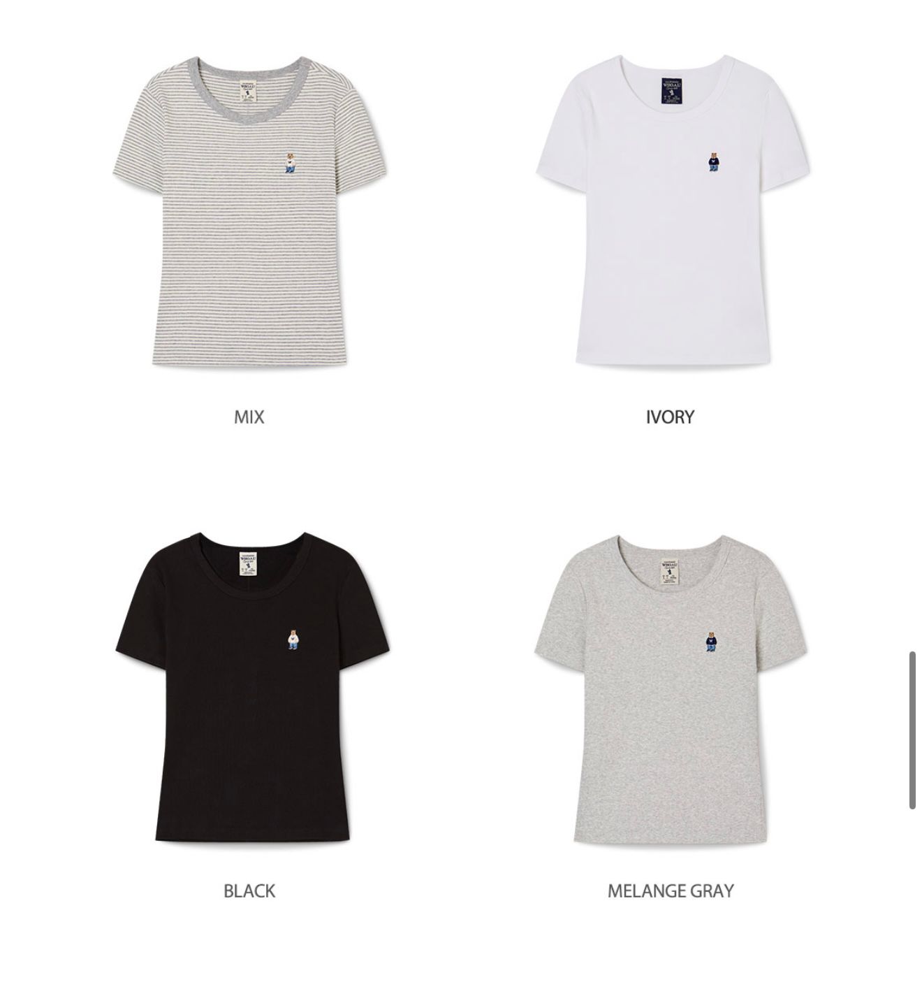 2026年1月30日截🌸WHO.A.U 平靚正推介 百撘打底又得上衫又得👍🏻小熊Steve Ribbed Short Sleeve T-shirt | 預訂約3-4星期（自行備註顏色及尺寸）