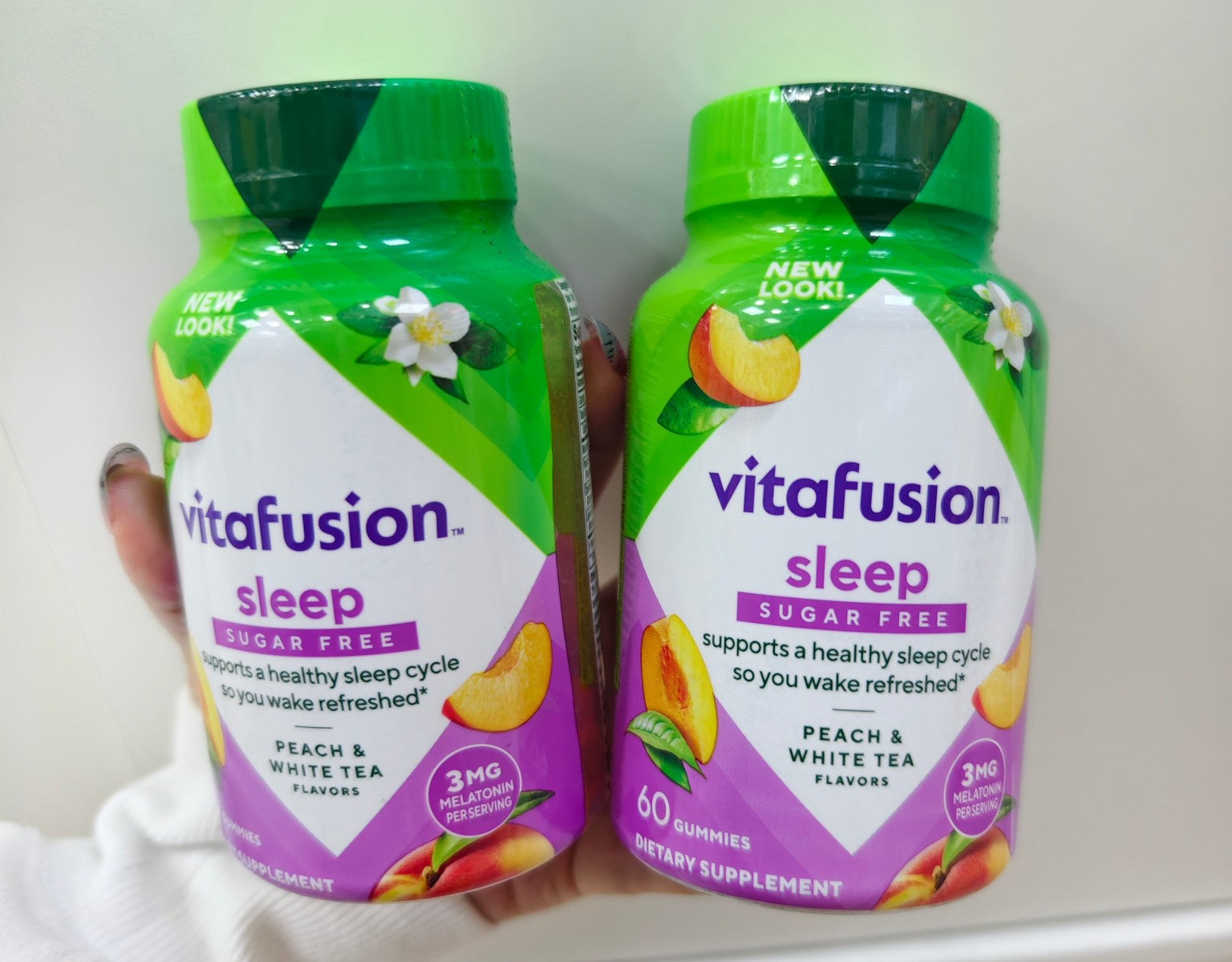 【24小時網站自助下單】🌸新版 美國🇺🇸Vitafusion SleepWell 褪黑素片睡眠咀嚼軟糖60粒（桃子味) | 預訂約1-2星期 娉婷貿易公司 Exquisite Beauty Trading Company