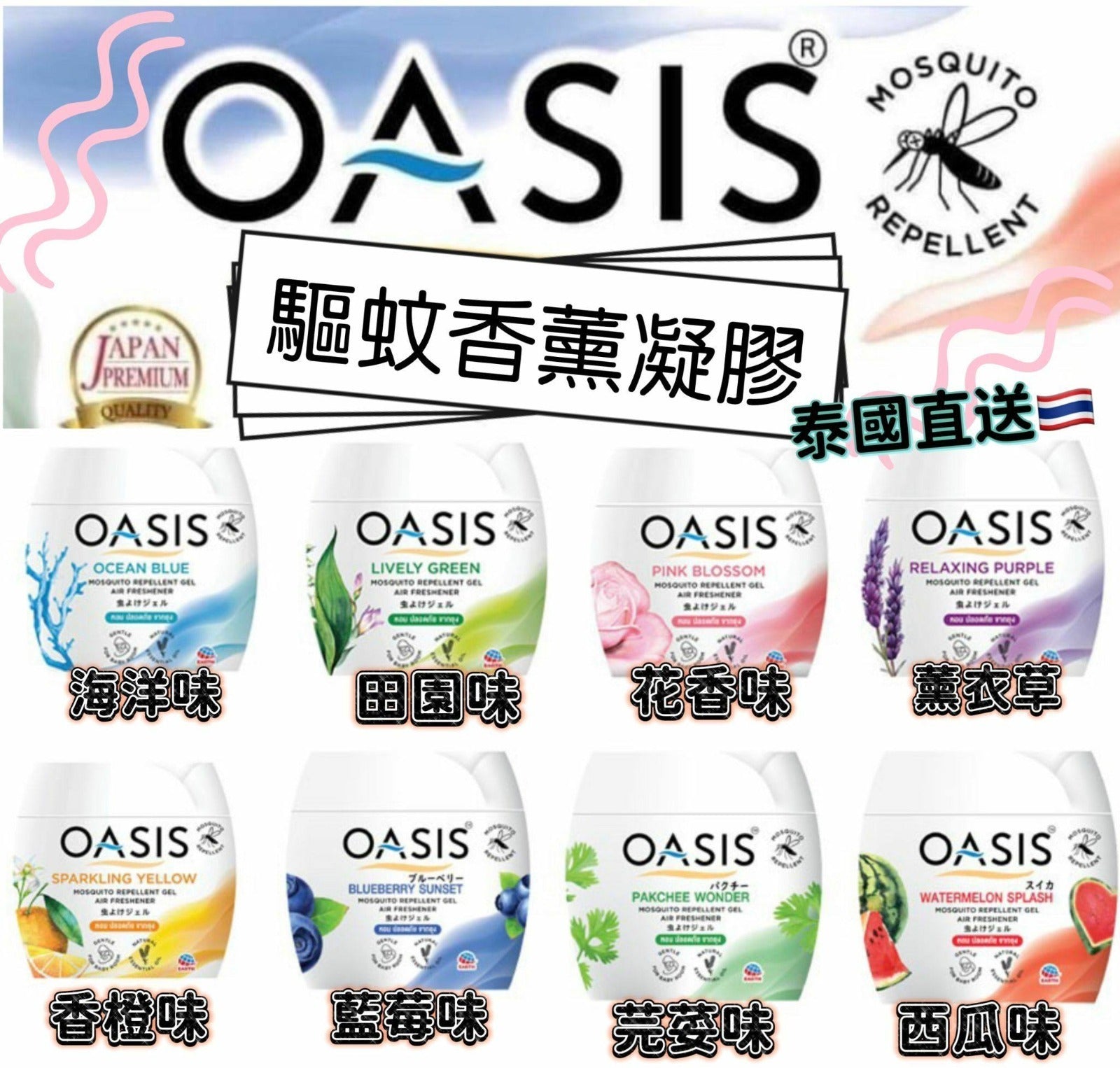 【24小時網站自助下單】2026年5月29日截🌸泰國 OASIS 驅蚊香薰凝膠蚊座 180g | 預訂約7月中至尾 娉婷貿易公司 Exquisite Beauty Trading Company