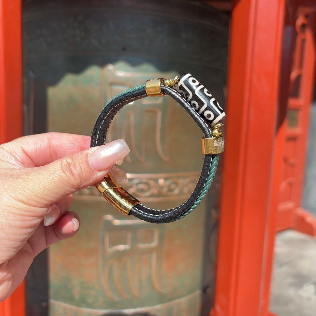 供應商現貨🌸雍和宮最新款🙈🙈實物超級靚

九眼天珠皮綠度母心咒手環(包開光） | 逢星期一、三返倉執貨 其後約3-5個工作天寄出