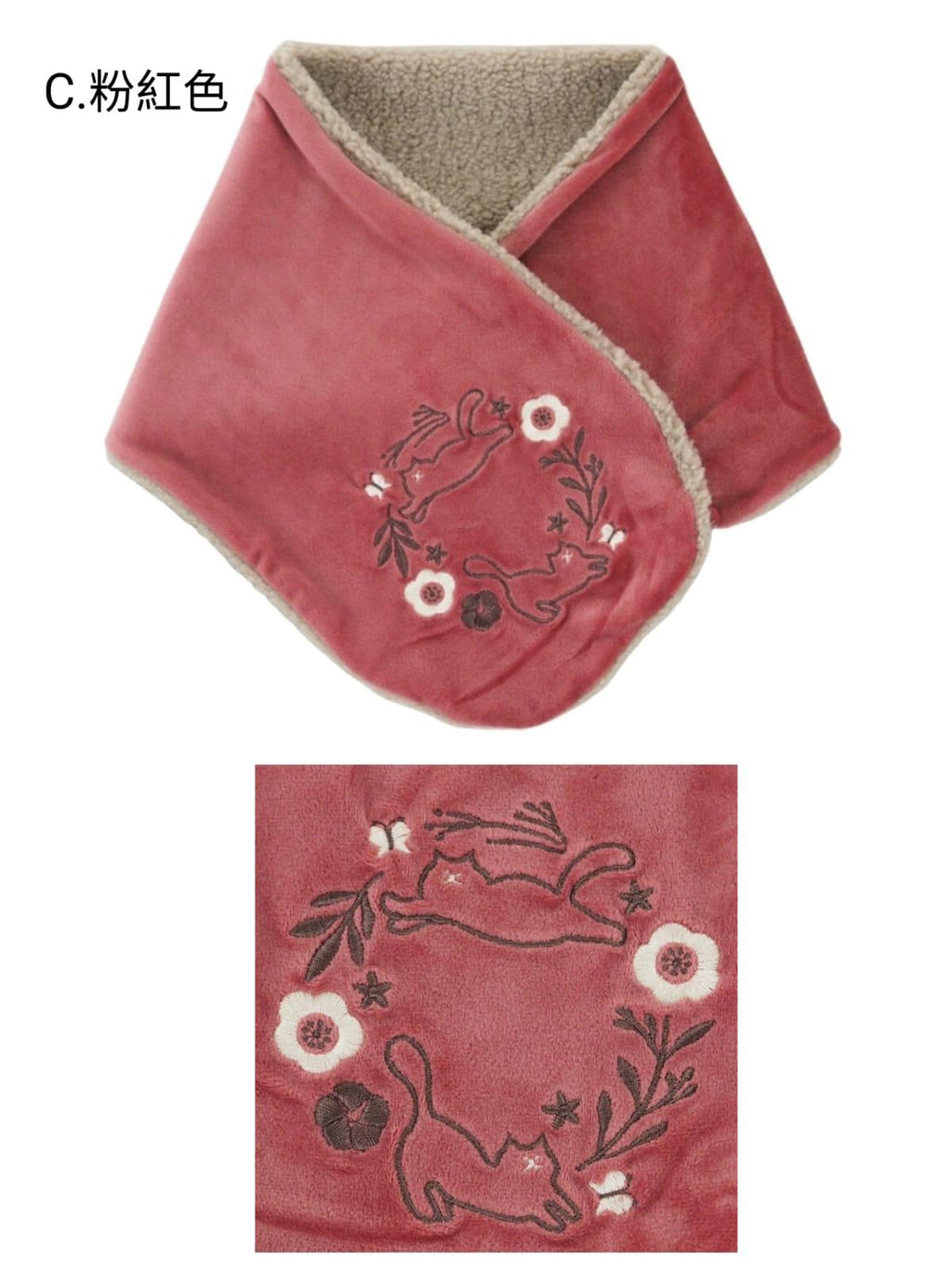 10月21日截🌸 🇯🇵日本直送✈️🟡日本 刺繡貓咪頸巾🟡 | 預訂約11月尾至12月初