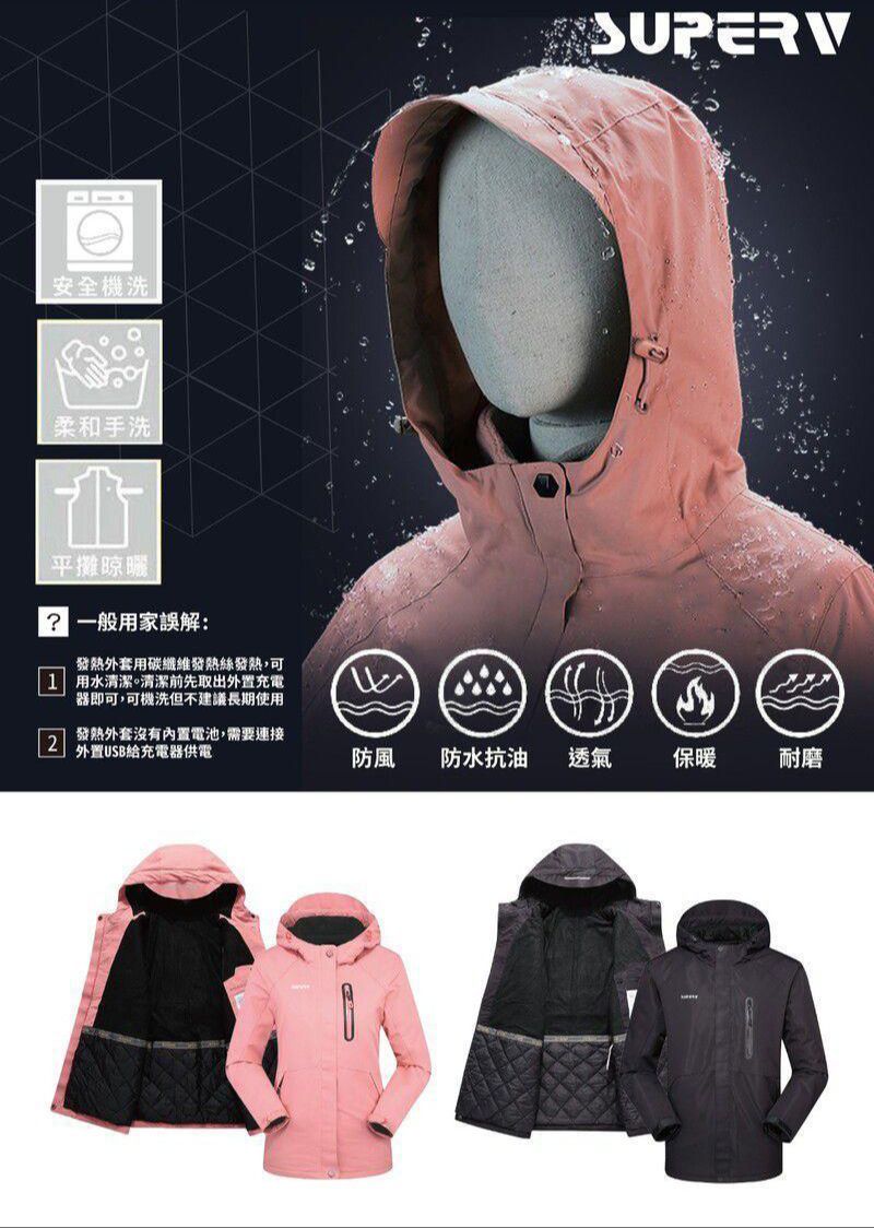 🌸SuperV 🇭🇰 智能發熱跣水防風外套 | 預訂約2-3星期
（自行備註尺寸）