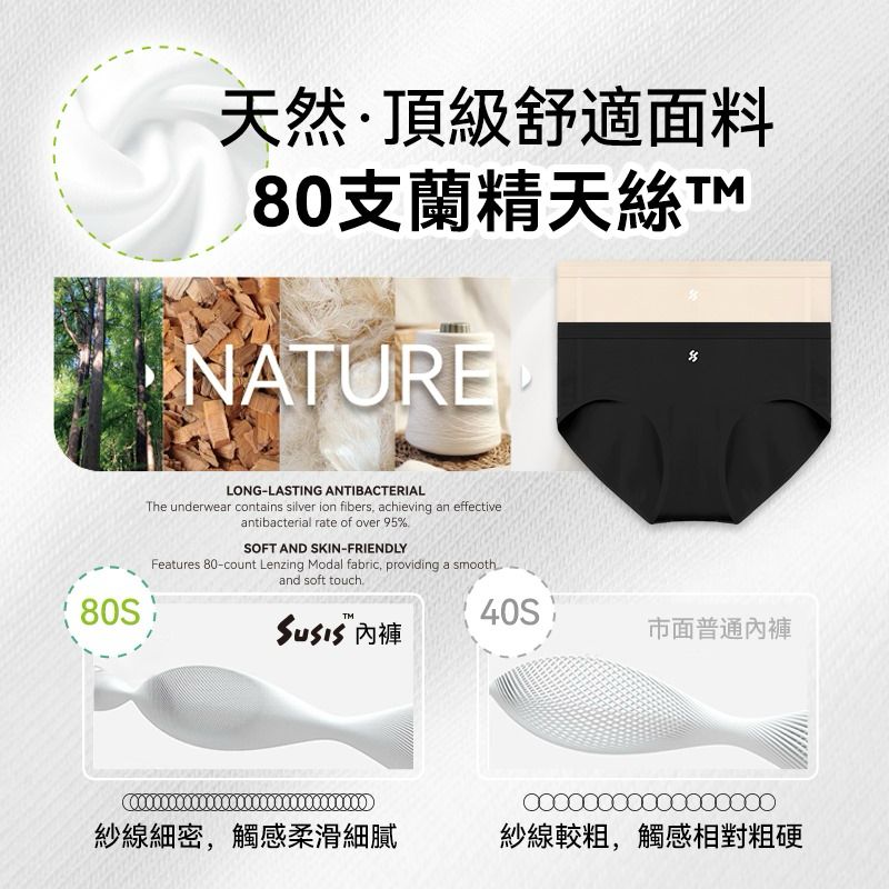 🌸Susis 7A抗菌無感無痕透氣親膚舒適Ag+護理女士/男士內褲 | 預訂約1-2星期

（自行備註顏色及尺寸）