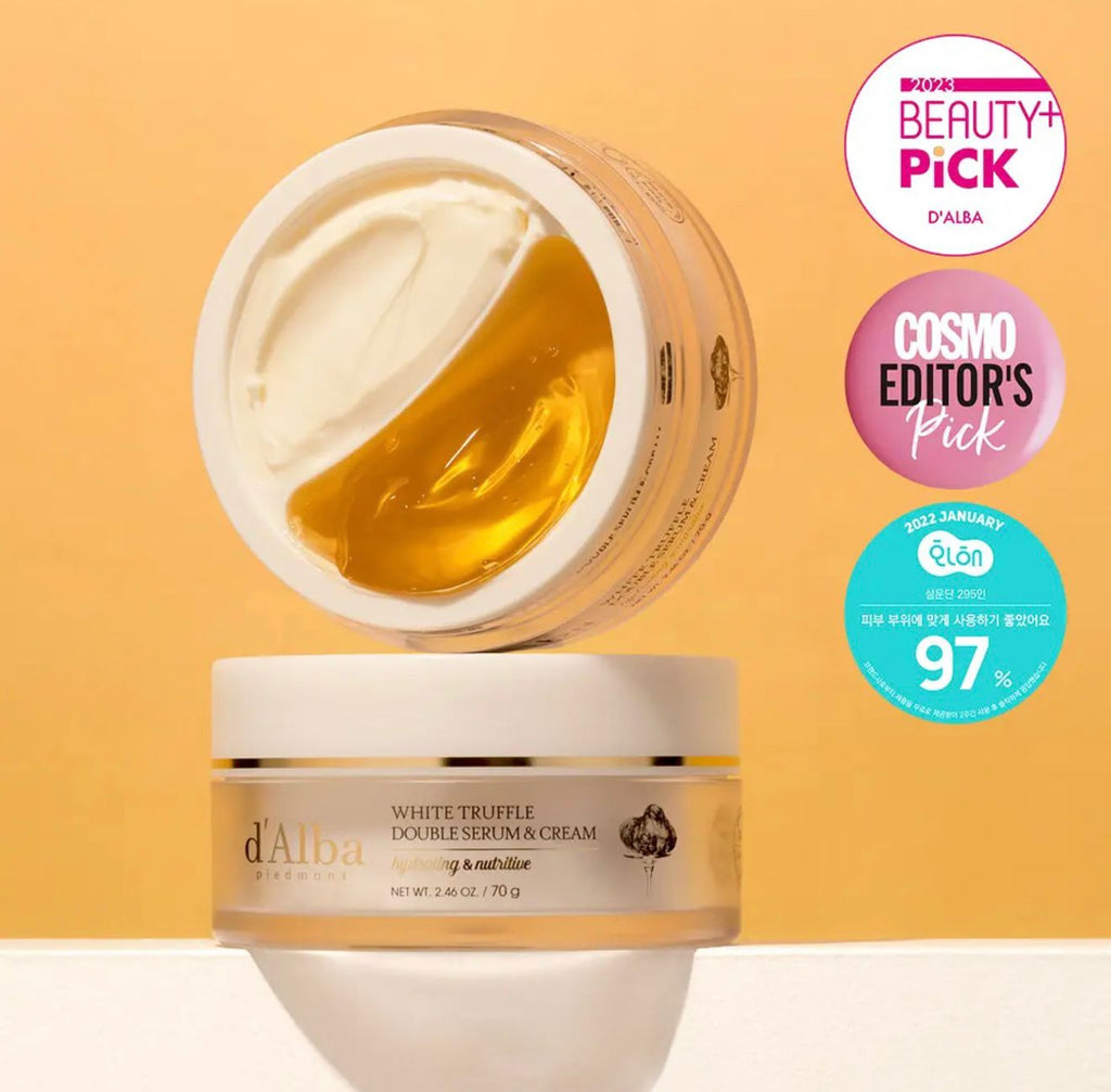 【24小時網站自助下單】2026年2月20日23:00截🌸韓國勁嘢空姐系列🇰🇷四季皆宜 d'Alba White Truffle Double Serum And Cream 白松露雙效精華霜 70g | 預訂約3-4星期