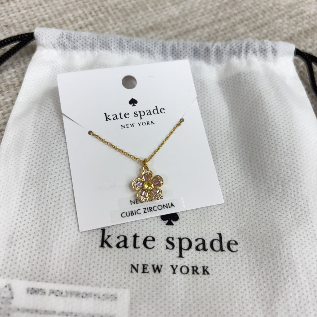 【24小時網站自助下單】🌸白色情人節精選🌟🌟Kate Spade花花閃鑽頸鏈 | 預訂約2星期