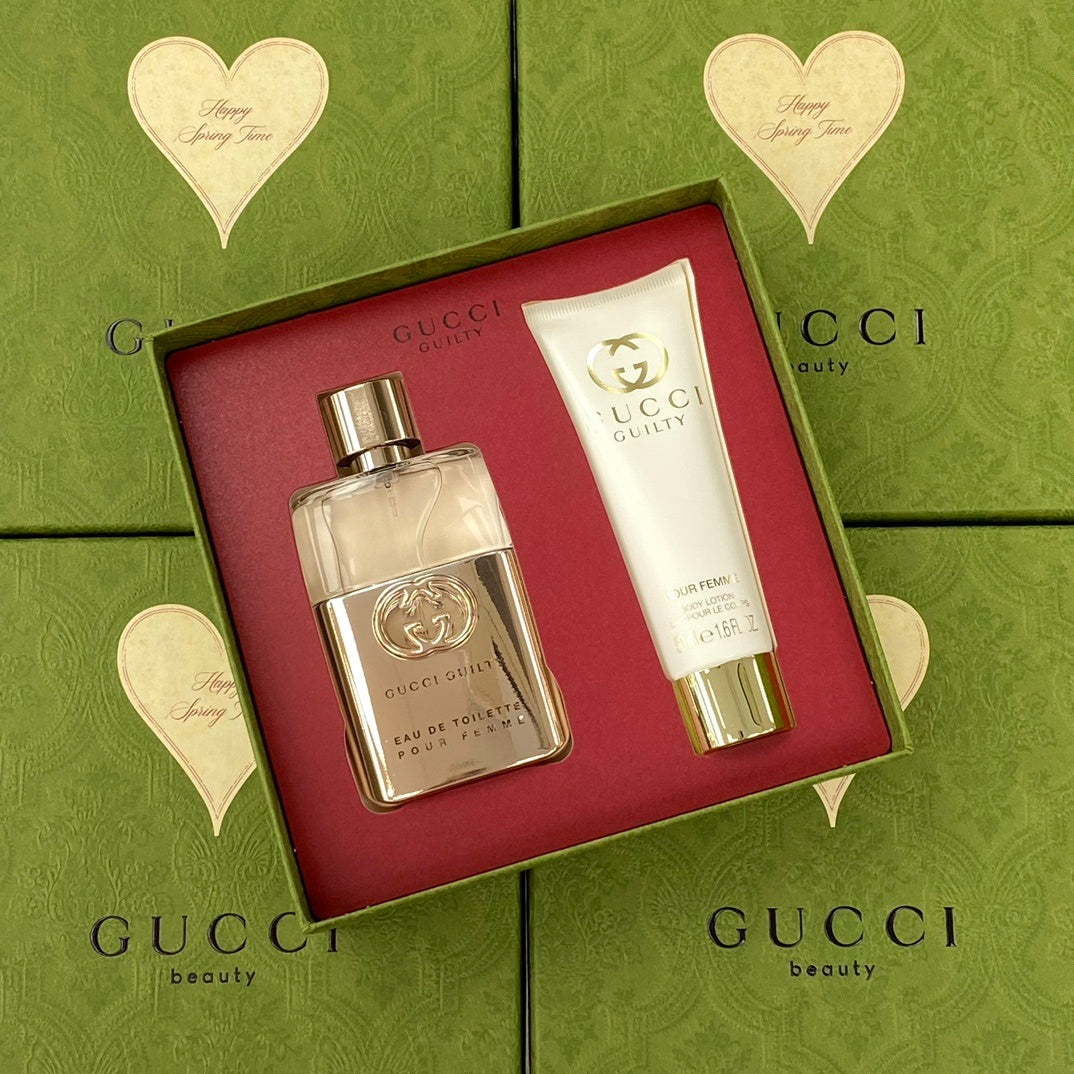 供應商現貨💫免稅正品 Gucci Guilty Eau de Toilette pour Femme Gift Set 古馳罪愛女士淡香水禮盒套裝(50ml+身體乳50ml) | 預訂 逢星期一，三返倉執貨 其後約3-5個工作天寄出