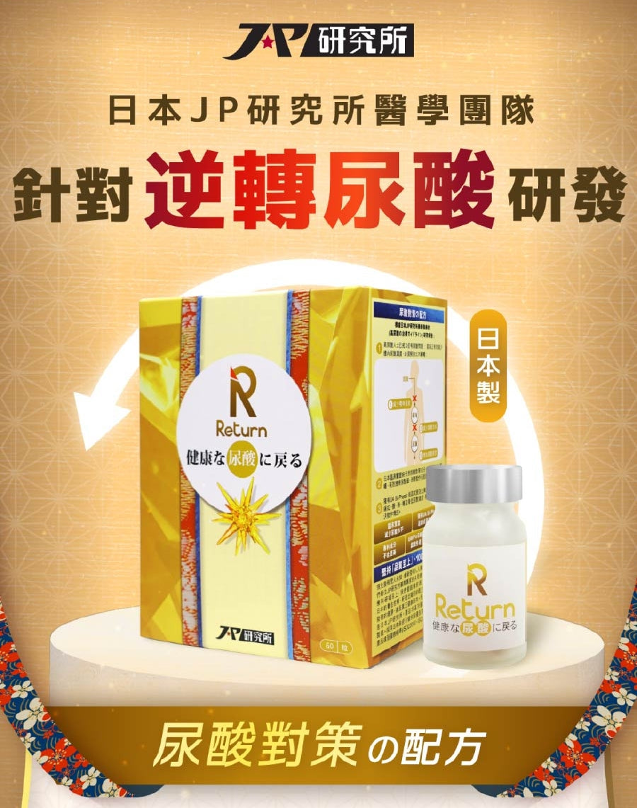 供應商現貨🌸🔥新到🔥Return 回本尿酸對策配方60粒 | 預訂 逢星期一，三返倉執貨 其後約3-5個工作天寄出 娉婷貿易公司 Exquisite Beauty Trading Company