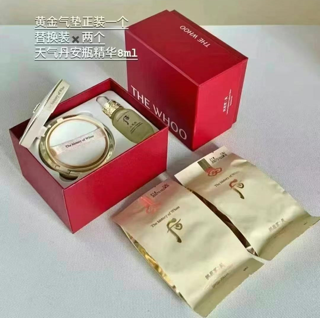 供應商現貨🌸免稅正品 Whoo限量版共振享黃金氣墊套盒一正兩替 | 預訂 逢星期一，三返倉執貨 其後約3-5個工作天寄出 娉婷貿易公司 Exquisite Beauty Trading Company