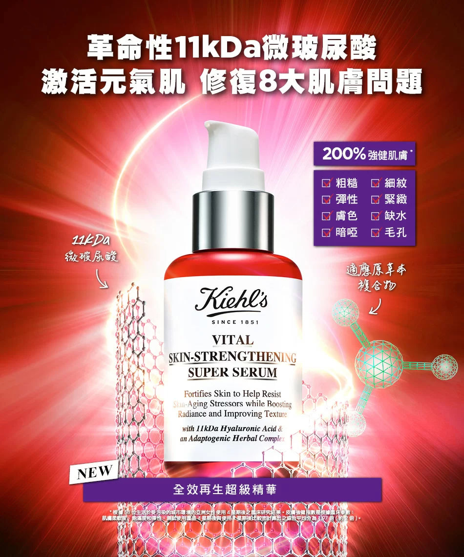 供應商現貨🌸免稅正品 搶手貨 售完即止 Kiehl's科顏氏玻尿酸元氣彈修復精華50ml | 預訂 逢星期一，三返倉執貨 其後約3-5個工作天寄出