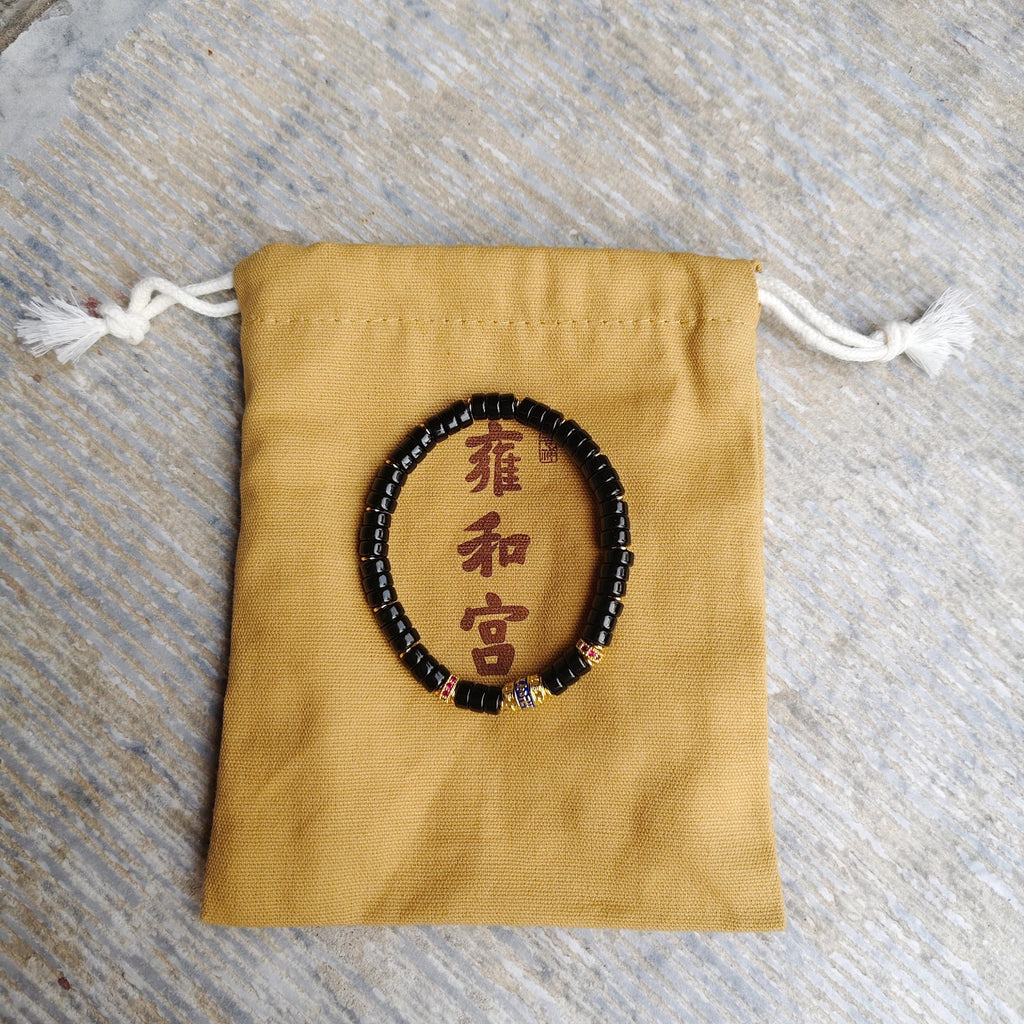 🌸❤️🔥雍和宮快閃❤️🔥雍和宮經筒雪巴黑色琉璃手串（包開光）| 預訂 請先查詢貨期