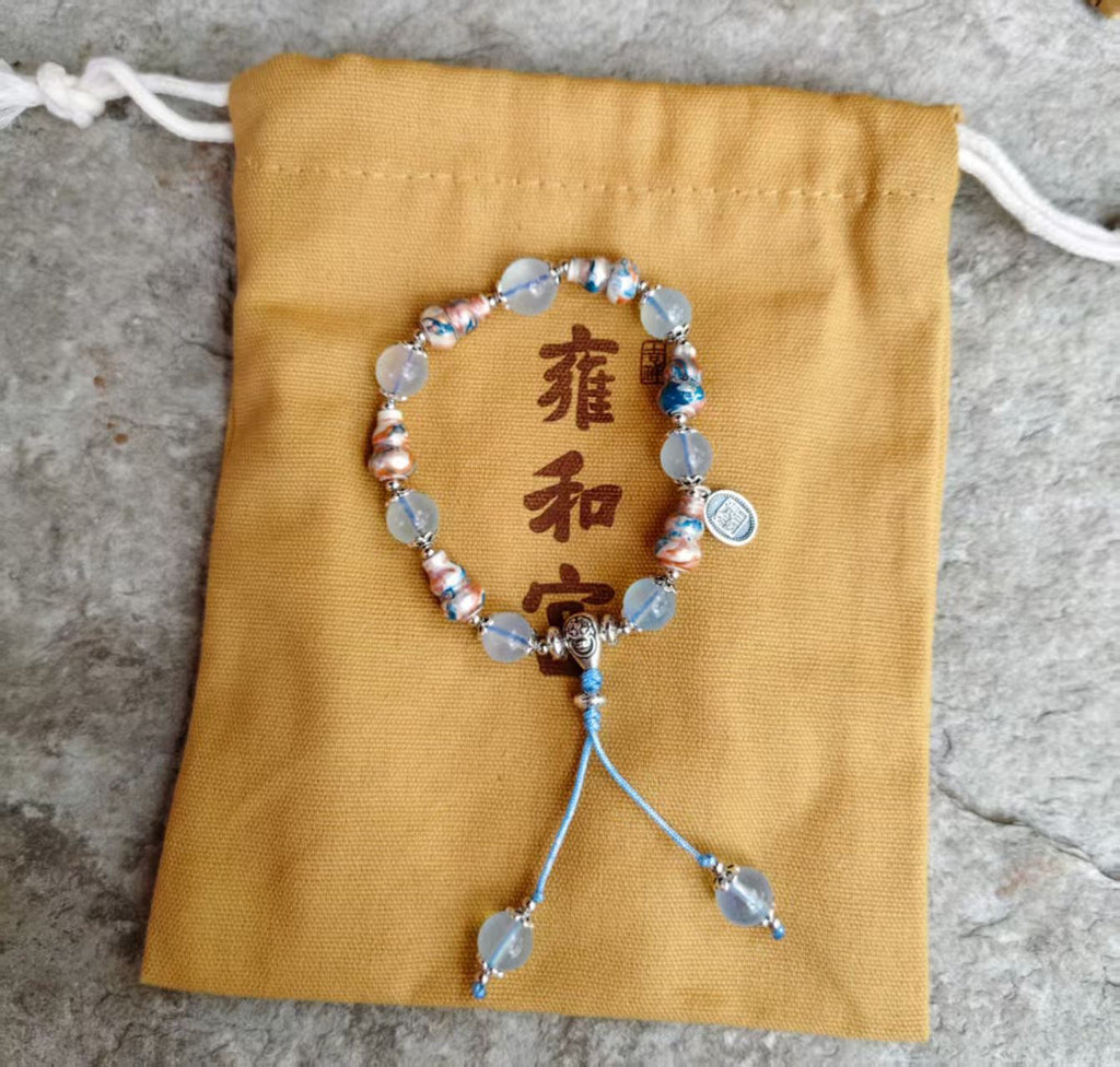 🌸❤️🔥雍和宮快閃❤️🔥雍和宮海藍寶福祿手串（包開光）| 預訂 請先查詢貨期