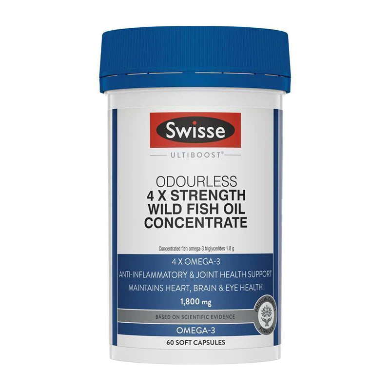供應商現貨🌸Swisse – Ultiboost 4倍強效濃縮無腥味野生魚油 1800毫克 60粒 | 預訂 逢星期一，三返倉執貨 其後約3-5個工作天寄出