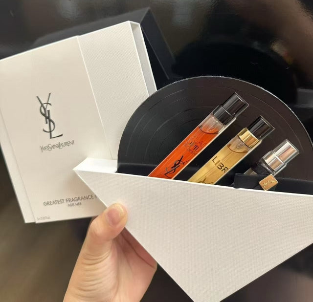 供應商現貨🌸免稅正品 YSL聖羅蘭黑膠碟限量香水禮盒10mlx3 | 預訂 逢星期一，三返倉執貨 其後約3-5個工作天寄出