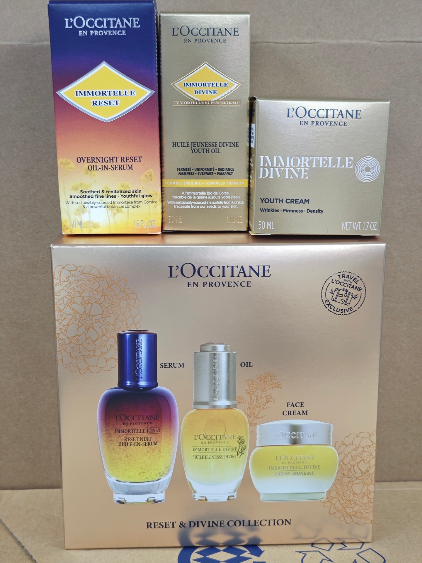 供應商現貨🌸免稅正品 L'Occitane en Provence 歐舒丹蠟菊賦顏禦齡緊緻及煥活舒緩微囊精華套裝 | 預訂 逢星期一，三返倉執貨 其後約3-5個工作天寄出