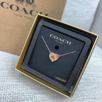 【24小時網站自助下單】🌸🌟🌟Coach 閃鑽玫瑰金心形頸鏈 | 預訂約1-2星期