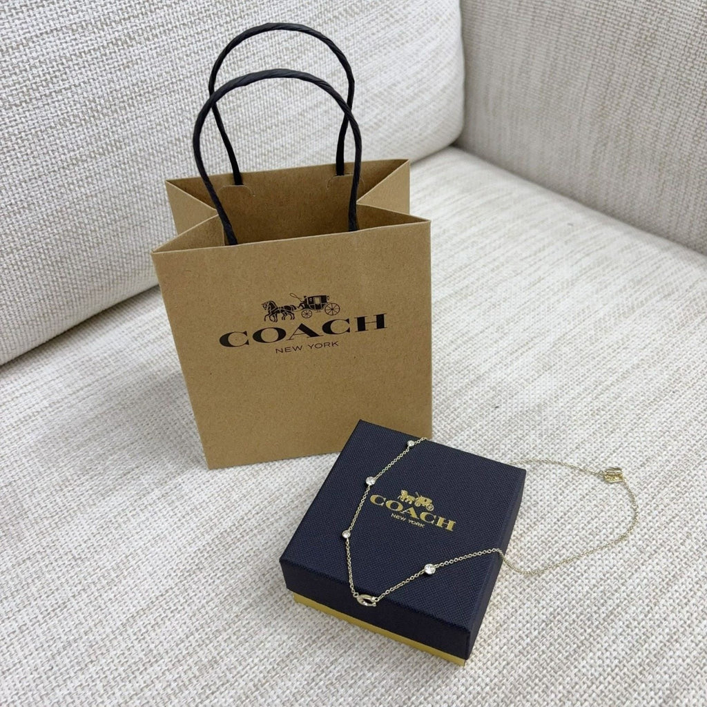 【24小時網站自助下單】🌸Outlet正品 Coach Signature Crystal Necklace | 預訂約1-2星期 娉婷貿易公司 Exquisite Beauty Trading Company