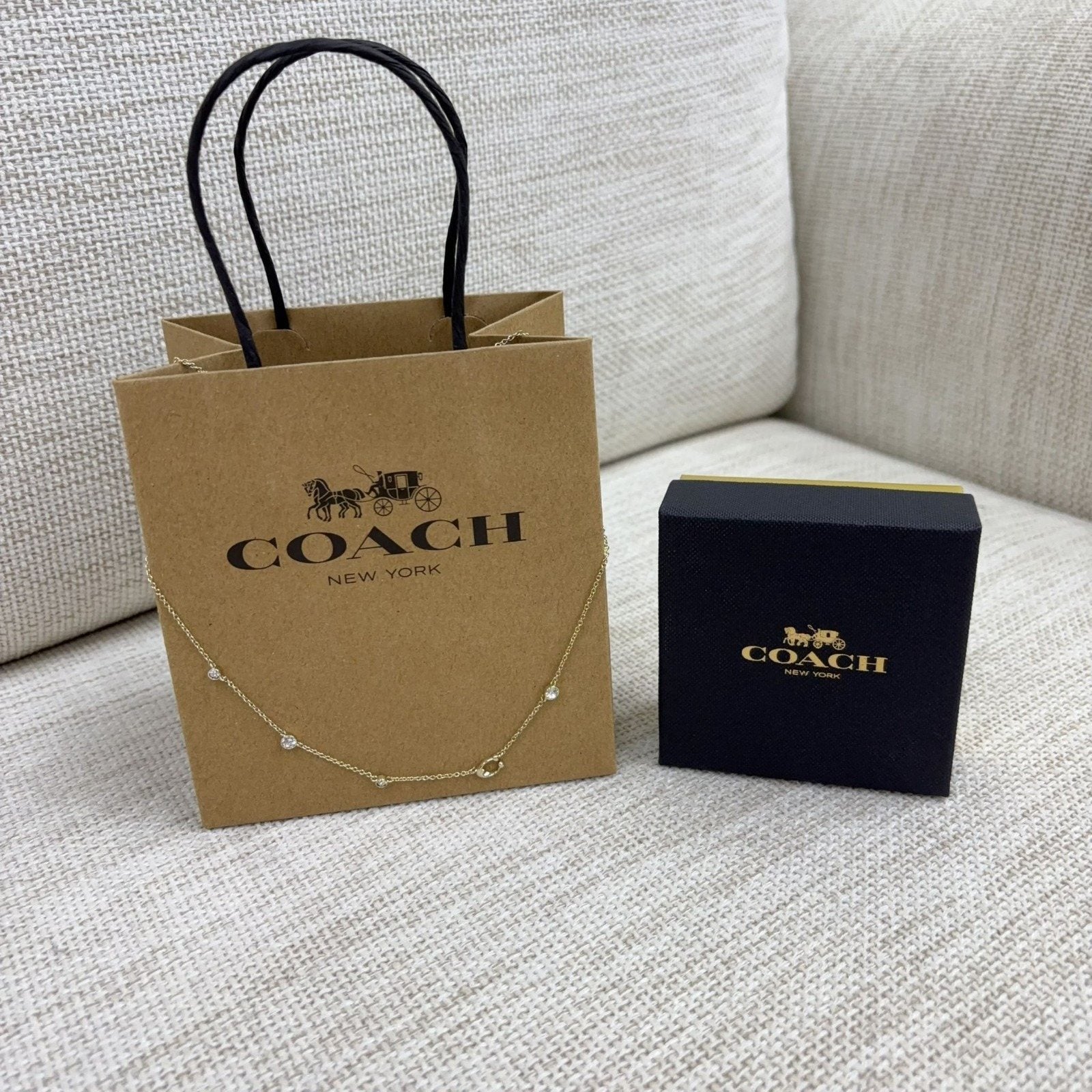 【24小時網站自助下單】🌸Outlet正品 Coach Signature Crystal Necklace | 預訂約1-2星期 娉婷貿易公司 Exquisite Beauty Trading Company